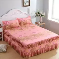 Conjunto de lençóis antiderrapantes macios, colcha de flores, lençol para rei e rainha, capa de cama doméstica, 1.5m 1.8m e 2m, 3PCs por conjunto - Wolf Magazine