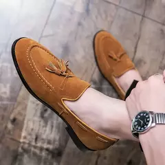 Mocassim preto masculino, mocassim de pedal único, sapato de vestido de negócios marrom, vestido de noiva italiano, tamanho 38-48, novo - loja online