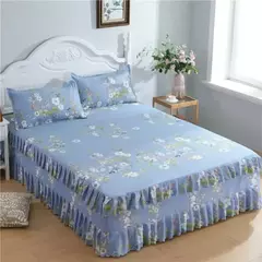 Conjunto de lençóis antiderrapantes macios, colcha de flores, lençol para rei e rainha, capa de cama doméstica, 1.5m 1.8m e 2m, 3PCs por conjunto - loja online