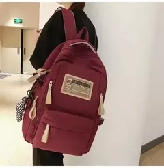 Mochila de pano Oxford de grande capacidade para meninos e meninas, mochila leve, bolsa de estudante retrô, europeia e americana, escola secundária - Wolf Magazine