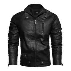 Kenntrice Autumn Winter Brand jaqueta de couro masculino Jaqueta Couro Masculino Jaqueta de couro Bombardeiro Casaco de pele de carneiro Casaco de motocicleta - comprar online