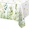 Spring Wild Grass Tablecloth, Table Cover for Home Decor, Verão, Primavera, Verde, Feriado, Casamento, Birthday Party, Kids, Baby Shower