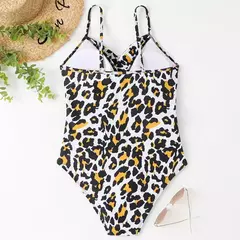 OIINAA-maiô feminino de peça única, maiô sexy sólido plissado, bodysuit estampado leopardo, conjunto de biquíni, moda verão, moda praia nova na internet