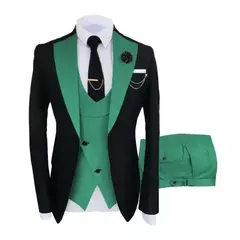 Ternos masculinos 3 peças sob medida melhor homem noivo casamento smoking fino ajuste jacquard duas cores blazer jaqueta colete calças smoking roupas