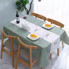 Plástico PVC Impermeável Oilproof Cozinha Mesa De Jantar Capa, Toalha De Mesa Retangular, Grade Impresso Mat, Capa Antifouling - comprar online