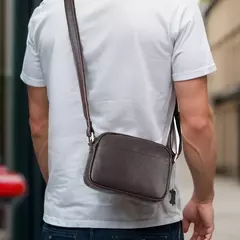 Joyir nova bolsa de ombro de couro genuíno masculino grande capacidade horizontal vintage lichia padrão ombro único saco inclinado para homem