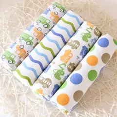 100% algodão flanela bebê cobertor, cobertor do bebê recém-nascido, impressão, swaddle bedsheet, 4 unidades/pacote, 76x76cm - loja online