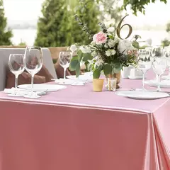 Imagem do Retângulo casamento cetim toalha de mesa 57x10 2 polegada brilhante suave cobertura de mesa de seda para banquete de casamento aniversário mesa de jantar decoração