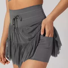 Minissaia plissada de malha de cintura alta feminina, calção de rua feminino, monocromático, casual, curta, moda verão, Y2K, 2022 - comprar online