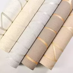 Papel de parede 3D não tecido à prova de umidade, fundo moderno, adesivos de parede engrossados, listras curvas, europeu, 53cm - loja online