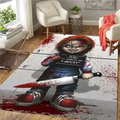 Personagens do filme de terror Tapete para sala de estar, tapete de Halloween, capacho antiderrapante, tapetes grandes, decoração de casa