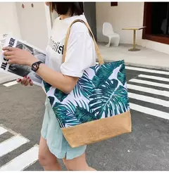 Imagem do Bolsa de lona dobrável para mulheres, impressão de flores, grafite, bolsa de ombro, casual, tamanho grande, moda feminina