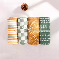 Elinfant-Rainbow Cor Musselina Swaddle Blankets, 100% Algodão, Recém-nascido Bebê Banho Toalha Envoltório, Gift Set Popular, Bambu, 4Pcs