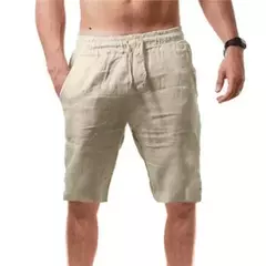 Respirável Shorts De Linho De Algodão dos homens, Calças Masculinas Verão, Calças Curtas de Cor Sólida, Fitness Streetwear, S-3XL - loja online