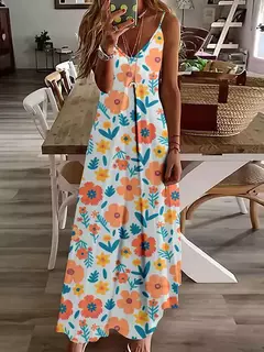 Vestido de cabeçada com estampa floral elegante feminino, casual roupas de praia, plus size, férias, Havaí, novo, 2024 - Wolf Magazine