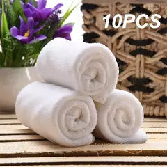 White Soft Microfiber Fabric Face Toalha, Toalha de limpeza multifuncional portátil, Panos de lavagem, Toalhas de mão, Toalha de banho do hotel, 10 pcs - comprar online