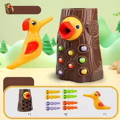 Montessori Brinquedos Educativos para Crianças, Pica-pau, Catch Worms Toy, Criança, Crianças, Jogos Magnéticos para Babi, Desenvolvimento Busy Board