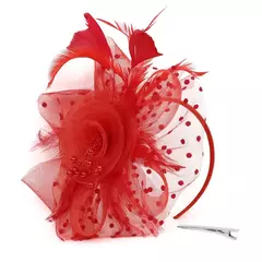 Chapéu Fascinator para Mulheres, Tea Party Headband, Coquetel De Casamento Malha, Penas De Flores, Grampo De Cabelo - comprar online