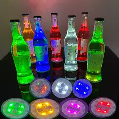 Brilhante LED Luminous Coaster Decor Adesivos, Luz Piscando, Night Club Bares, Garrafa de Vinho, Cup Decor, 10 Pcs - Wolf Magazine