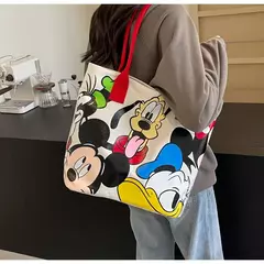 Bolsa de Ombro Disney-Mickey para mulheres, sacola versátil, bolsa de classe estudantil, grande capacidade, casual, desenhos animados, na moda na internet