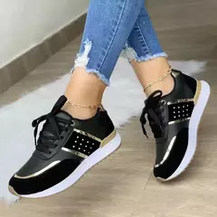 Imagem do Patchwork Platform Sneakers para mulheres, sapatos vulcanizados, casual, esportes, ao ar livre, correndo, senhoras