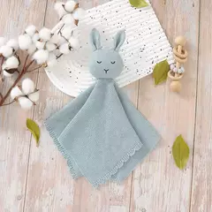 Algodão Malha Crochet Sleepy Bunny Cobertor, Cabeça macia recheada, Primeiro brinquedo do bebê, Dormir Segurando Cobertor de Segurança, Nome personalizado - Wolf Magazine