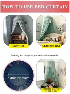 Rede Mosquiteira Pendurada para Crianças, Berço Cortina, Tenda Pendurada, Decoração de cama, Menina Princesa, Cama Canopy, Living Corner Play, Leitura - loja online