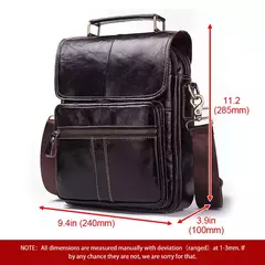 HUMERPAUL-Bolsa de ombro para homens, couro genuíno, bolsa retro, bolsa crossbody, grande capacidade, bolsa de viagem para mensageiro