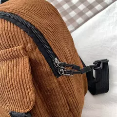 Mini mochila feminina, mochila escolar de veludo simples pequena, grande capacidade, mochila feminina durável, monocromática, casual, viajando, moda - Wolf Magazine