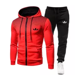 Conjunto de treino casual masculino, jaqueta coreana, terno esportivo, calça plus, 2 peças de roupa esportiva, outono, inverno, 2022 - comprar online