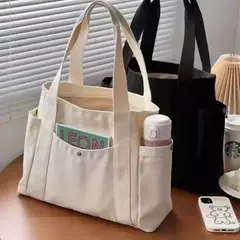 Estilo preppy bolsa de ombro unissex grande capacidade bolsa casual versátil sólida bolsa de lona estudante viajando zíper saco quadrado