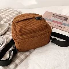 Mini mochila feminina, mochila escolar de veludo simples pequena, grande capacidade, mochila feminina durável, monocromática, casual, viajando, moda na internet