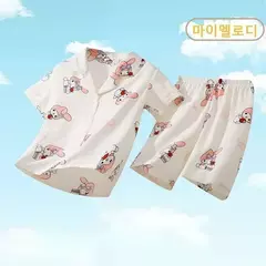 Imagem do Conjunto de Pijamas Anime infantil, Roupa das Meninas, Roupa Confortável, Homewear das Meninas, Minha Melody, Sanrio, Pochacco, Cinnamoroll, Kuromi