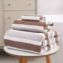 Imagem do Conjunto de toalha de banho macio e absorvente, Toalhas aconchegantes para uso diário, Toalha de rosto grosso para pele sensível