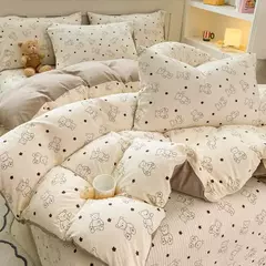 Conjunto de cama infantil com 3 peças, colcha rosa, capa de edredão floral vegetal, padrão de gato, desenhos animados fofos, conjunto de cama para meninas, decoração do quarto - comprar online