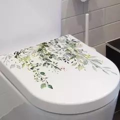 1PCS Plantas Verdes Flores Adesivo De Parede Banheiro WC Decalques Sala de estar Gabinete Casa Decoração Auto-adesivo Mural na internet