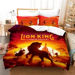 Disney O Rei Leão Simba Conjunto de cama para crianças, capa de edredão para menino, decoração do quarto, capa de edredão, presente na internet