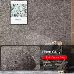 Waterproof Linen Wallpaper, 3D adesivos de parede, à prova de umidade e mofo resistente, Home Decoração Sala - Wolf Magazine