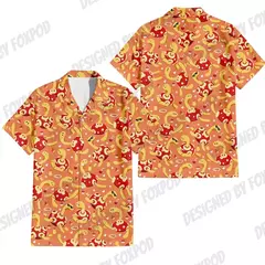 Camiseta grande solta com estampa animal havaiana masculina, blusa de manga curta, 3D divertido, desenhos animados, praia, verão, novo - Wolf Magazine