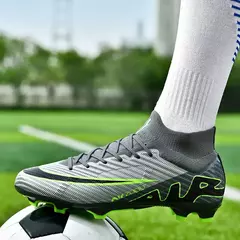 Sapatos de futebol masculino de sola FG, sapatos de gramado ao ar livre, grampos longos especiais, botas esportivas de equipe superior alta, resistência ao desgaste, tamanho 36-45 - loja online