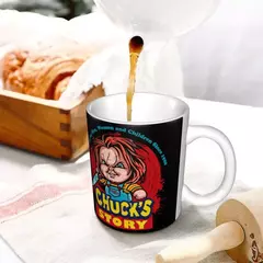 Personalizado horror assassino chucky canecas de café diy filme do jogo da cria