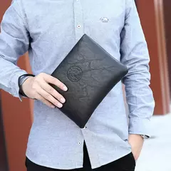 Clutch estilo empresarial para homens, carteira grande, couro PU macio, bolsa de pulso masculina, lazer elegante, bolsas de mão elegantes, bolsa de presente, nova