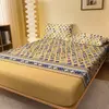 Bohemian impresso fosco cabido folha, tampa da cama moderna simples, cama impressa quarto, inclui fronhas, 1