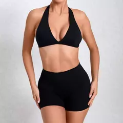 Sportswear por atacado para mulheres, sutiã esportivo e shorts outfit, roupas de ioga, kit de roupas fitness, push up treino Activewear, vermelho, 2024