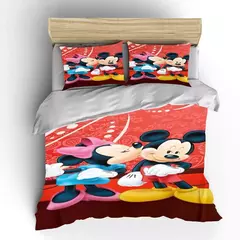 Mickey e Minnie Conjunto de cama para crianças, Fluffy Cartoon Comforter Cover, US Twin Bedclothes, Queen Size, macio, bebê, 3pcs - loja online