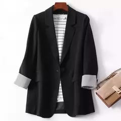 Blazer xadrez de manga comprida feminino, casacos casuais para senhoras, ternos de negócios, jaqueta de escritório, nova moda, primavera, 2023 na internet