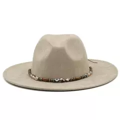 Chapéu Fedora Liso de Camurça para Homem e Mulher, Banda Fashion, Torta de Porco, Pai, Senhoras, Jogador Trilby Panamá, Tamanho 58cm na internet