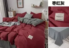 Conjunto de cama japonês simples para mulheres, cama de linho, lençol plano, fronha, linho, gêmeo completo e queen, rosa, monocromático e poliéster