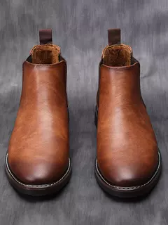 Botas de couro chelsea masculinas, marca de moda confortável, 40-46, 2024 na internet