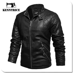 Kenntrice Autumn Winter Brand jaqueta de couro masculino Jaqueta Couro Masculino Jaqueta de couro Bombardeiro Casaco de pele de carneiro Casaco de motocicleta